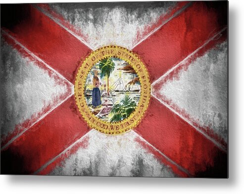 State Of Florida Flag Metal Print featuring the digital art State of Florida Flag by JC Findley