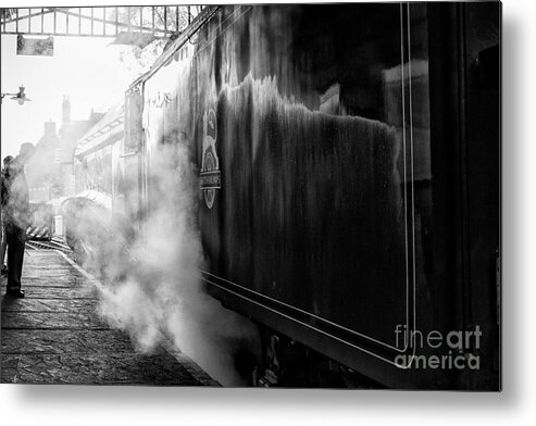 Moors Metal Print featuring the photograph Steam train at Pickering station by Patricia Hofmeester