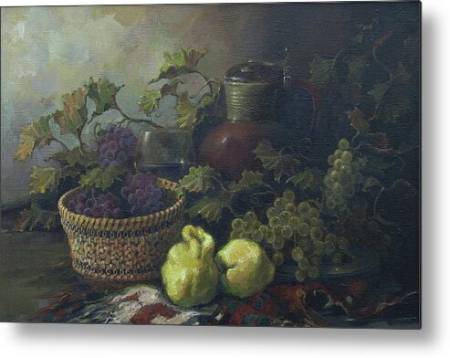 Armenian Metal Print featuring the painting Still-life with quinces by Tigran Ghulyan