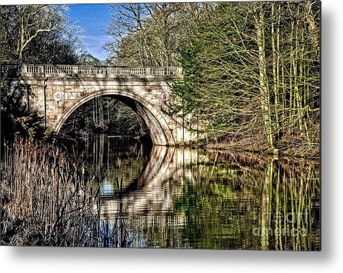 Stone Bridge Metal Print featuring the photograph Stone Bridge On River by Martyn Arnold