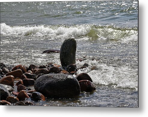 Sweden Metal Print featuring the pyrography Stones by Magnus Haellquist