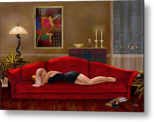 Contemporary Modern Metal Print featuring the painting Stood Up by Gordon Beck