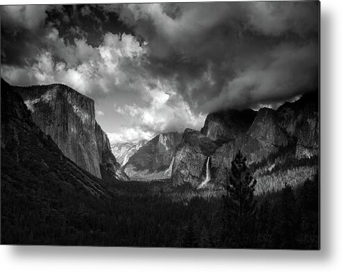 Tunnel View Metal Print featuring the photograph Storm Arrives in the Yosemite Valley by Raymond Salani III