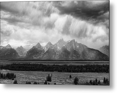 Tres Metal Print featuring the photograph Storm Over Tres Tetons by Hugh Smith