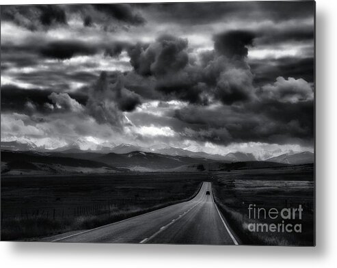 Black And White Metal Print featuring the photograph Storm Rider by Lauren Leigh Hunter Fine Art Photography