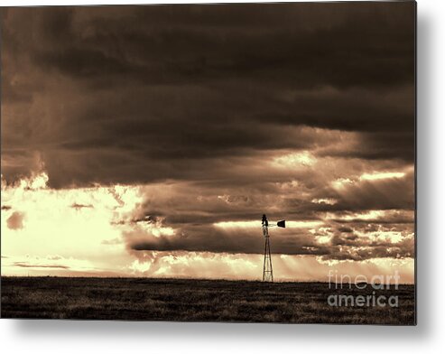 Windmill Metal Print featuring the photograph Storm Warning by Jim Garrison