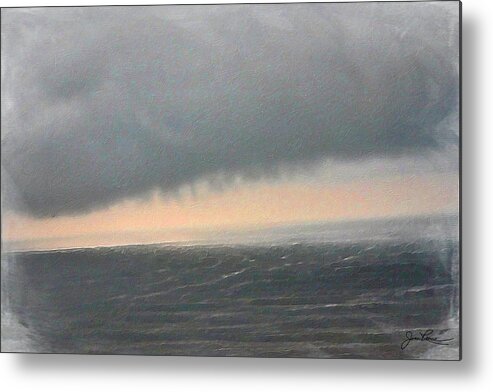 Dark Clouds Metal Print featuring the painting Storming Clouds by Joan Reese