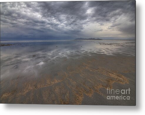 Antelope Metal Print featuring the photograph Stormy Clouds Over Antelope Island by Spencer Baugh