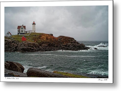 Architecture Metal Print featuring the photograph Stormy Nubble by Richard Bean