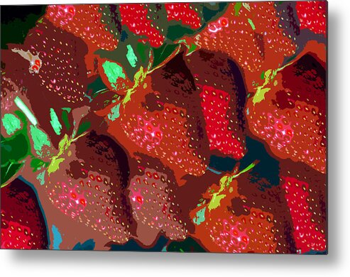 Strawberry Metal Print featuring the painting Strawberry fields forever by David Lee Thompson