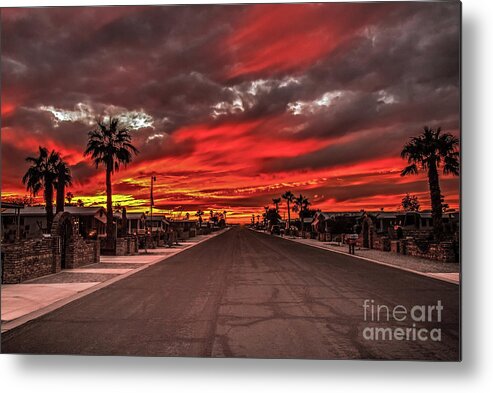  Sunrise Metal Print featuring the photograph Street Sunset by Robert Bales