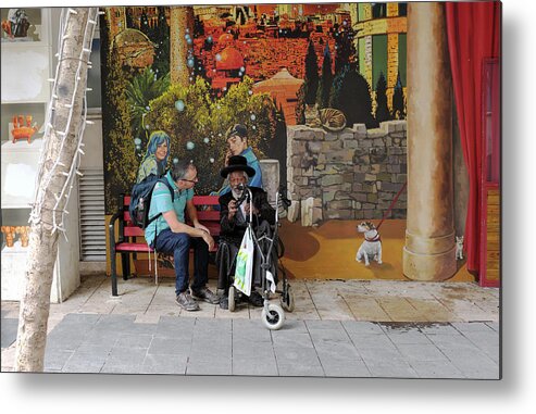 Street Photography Metal Print featuring the photograph Street view in Jerusalem by Dubi Roman