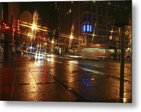 Night Metal Print featuring the photograph Streets by Wes Shinn