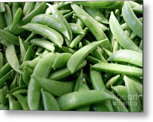 Sugar Snap Peas Metal Print featuring the photograph Sugar Snap Peas by Louise Heusinkveld