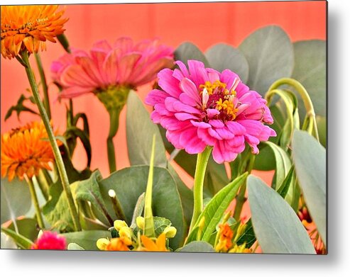 Zinnia Metal Print featuring the photograph Summer Bouquet by Kim Bemis