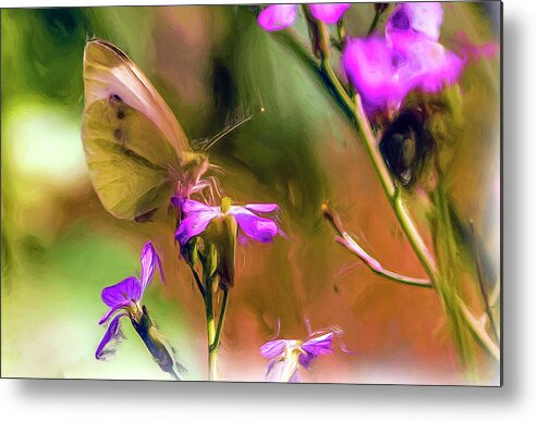 Insect Metal Print featuring the tapestry - textile Summer Butterfly by Dennis Bucklin