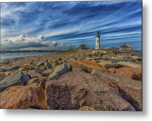 Summer Day At Scituate Lighthouse Metal Print featuring the photograph Summer Day At Scituate Lighthouse by Brian MacLean