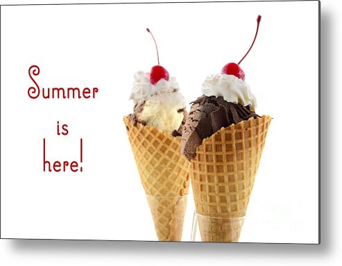 Brown Metal Print featuring the photograph Summer is Here Chocolate Ice Cream by Milleflore Images