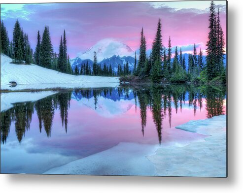Mount Rainier Metal Print featuring the photograph Summer Thaw by Judi Kubes