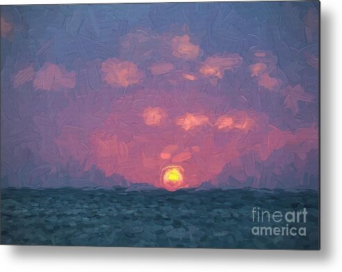 Seascape Metal Print featuring the photograph Sun Down by David Letts