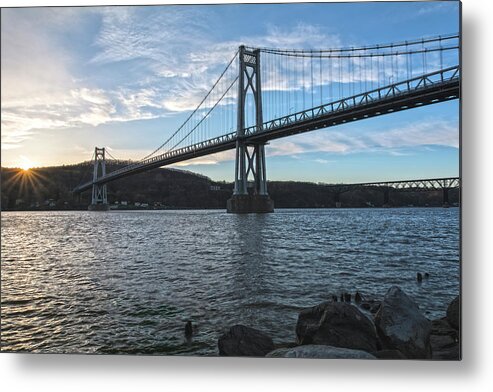Mid Hudson Bridge Metal Print featuring the photograph Sunburst Crossings by Angelo Marcialis
