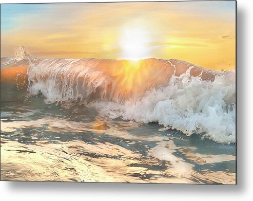 Sunburst Metal Print featuring the photograph Sunburst waves by Stacey Sather