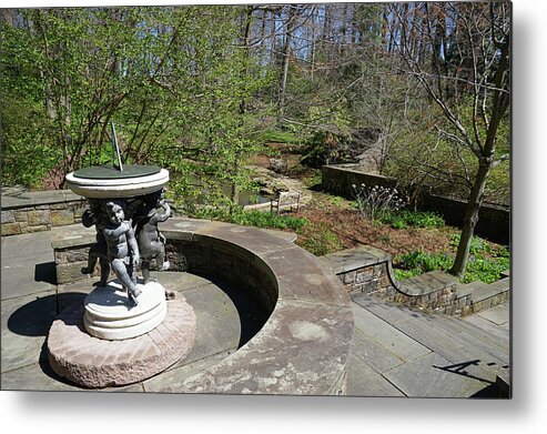 Garden Metal Print featuring the photograph Sundial at Winterthur #4958 by Raymond Magnani