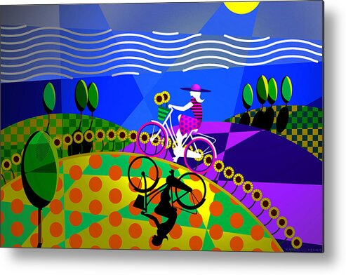 Bike Metal Print featuring the digital art Sunny Acres by Randall J Henrie