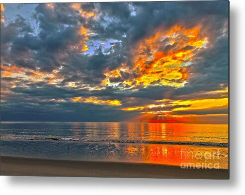 Beach Metal Print featuring the photograph Sunrise 1 - HDR by Claudia M Photography