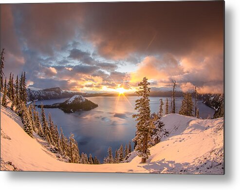 Cascades Metal Print featuring the photograph Sunrise after Summer Snowfall by Greg Nyquist