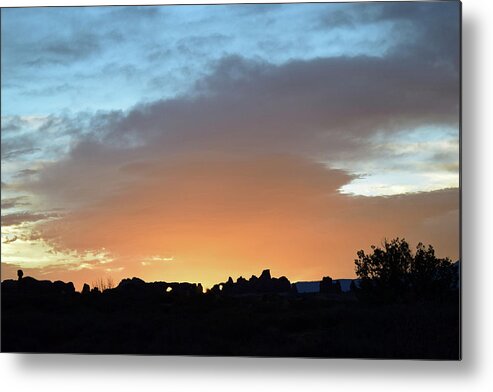 Sunrise At Arches National Park Metal Print featuring the photograph Sunrise at Arches National Park No. 19-1 by Sandy Taylor