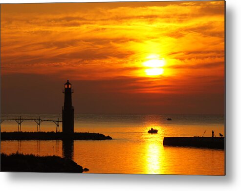 Lighthouse Metal Print featuring the photograph Sunrise Brushstrokes by Bill Pevlor