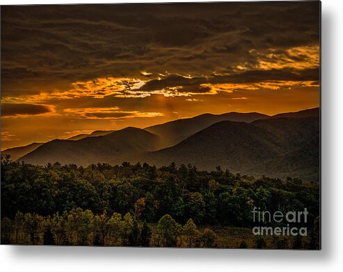 Sunrise Metal Print featuring the photograph Sunrise in Cades Cove Great Smoky Mountains Tennessee by T Lowry Wilson