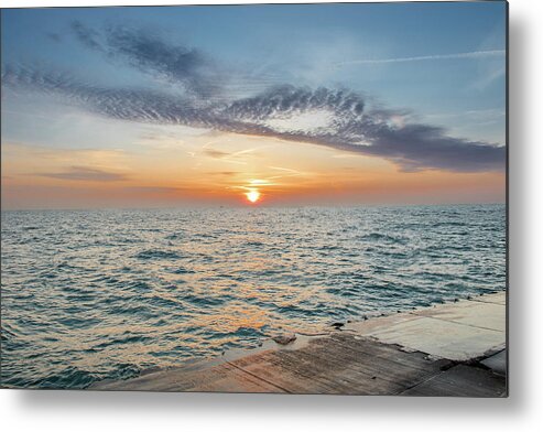 Adler Metal Print featuring the photograph Sunrise Over Lake Michigan by Peter Ciro