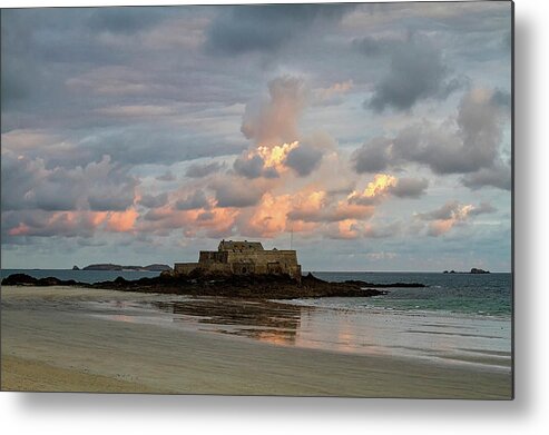 Water Metal Print featuring the photograph Sunrise, St Malo by Shirley Mitchell
