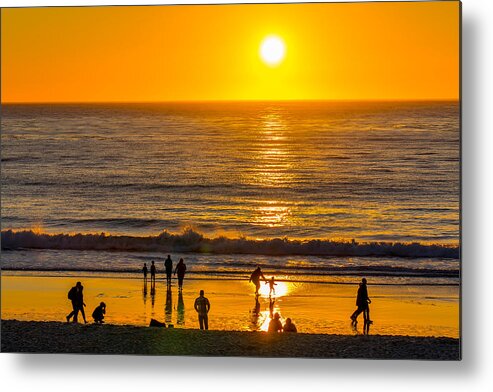 Sunset Metal Print featuring the photograph Sunset and Surf by Derek Dean