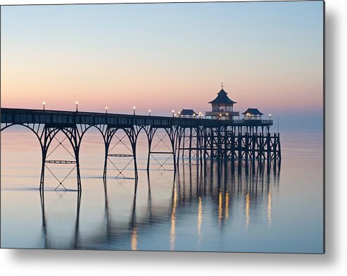 Clevedon Metal Print featuring the photograph Sunset at Clevedon by Stephen Taylor