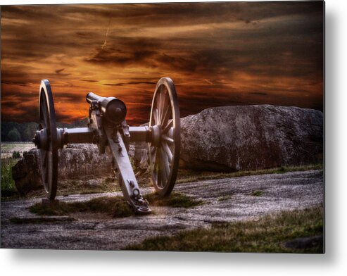 Artillery Metal Print featuring the digital art Sunset at Gettysburg by Randy Steele