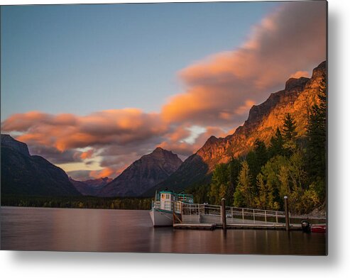 North Metal Print featuring the photograph Sunset at Lake McDonald by Alex Lapidus