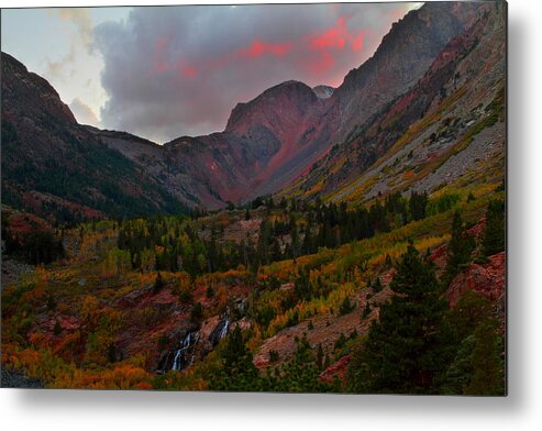 Fall Metal Print featuring the photograph Sunset at Lundy Canyon during Autumn in the Eastern Sierras by Jetson Nguyen