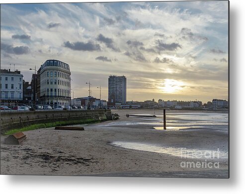 Beach Metal Print featuring the photograph Sunset at Margate by Perry Rodriguez