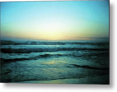 Landscape Metal Print featuring the digital art Sunset at Salmon Creek by K Bradley Washburn