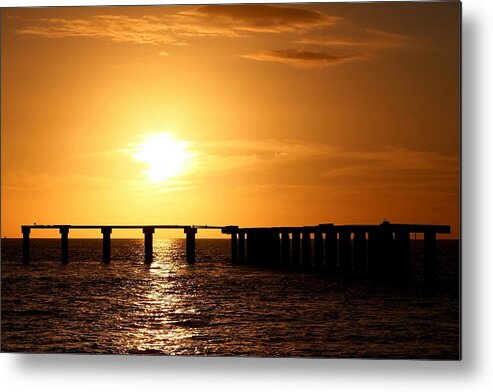 Photo For Sale Metal Print featuring the photograph Sunset at the Old Pier by Robert Wilder Jr