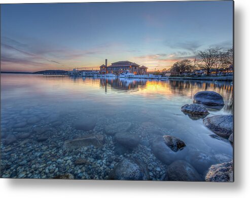 Lake Geneva Metal Print featuring the photograph Sunset at the Riviera by Paul Schultz