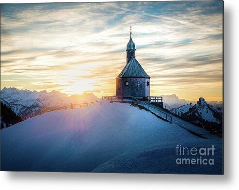 Wallberg Metal Print featuring the photograph Sunset At The Top by Hannes Cmarits