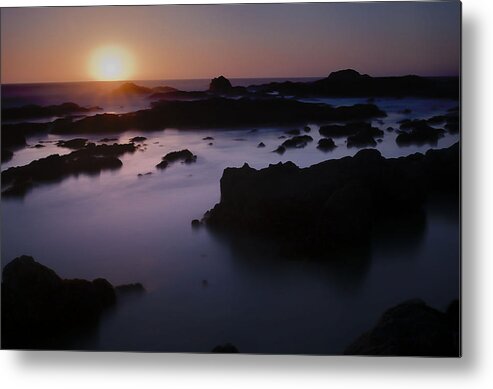 Pacific Metal Print featuring the photograph Sunset Bean Hollow State Beach California by Lawrence Knutsson