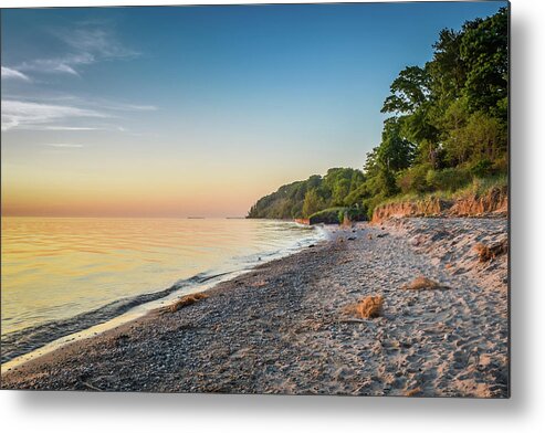 Lake Metal Print featuring the photograph Sunset Glow Over Lake by Lester Plank
