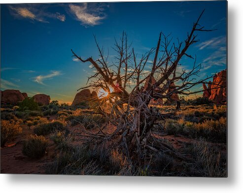 Skyline Arch Metal Print featuring the photograph Sunset in The Devil's Garden by Rick Berk