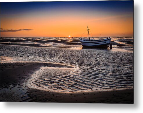 England Metal Print featuring the photograph Sunset, Meols Beach by Peter OReilly