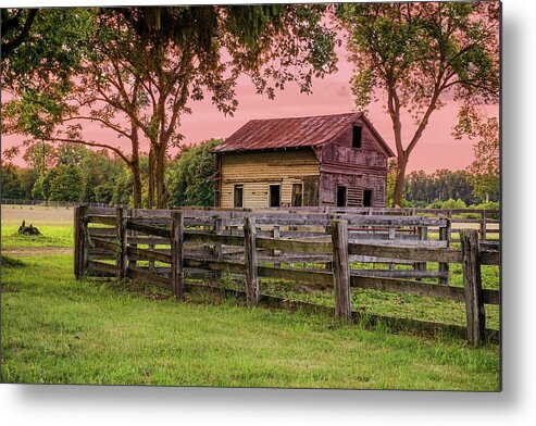 Sunset On The Farm Metal Print featuring the photograph Sunset on the Farm by Mary Timman